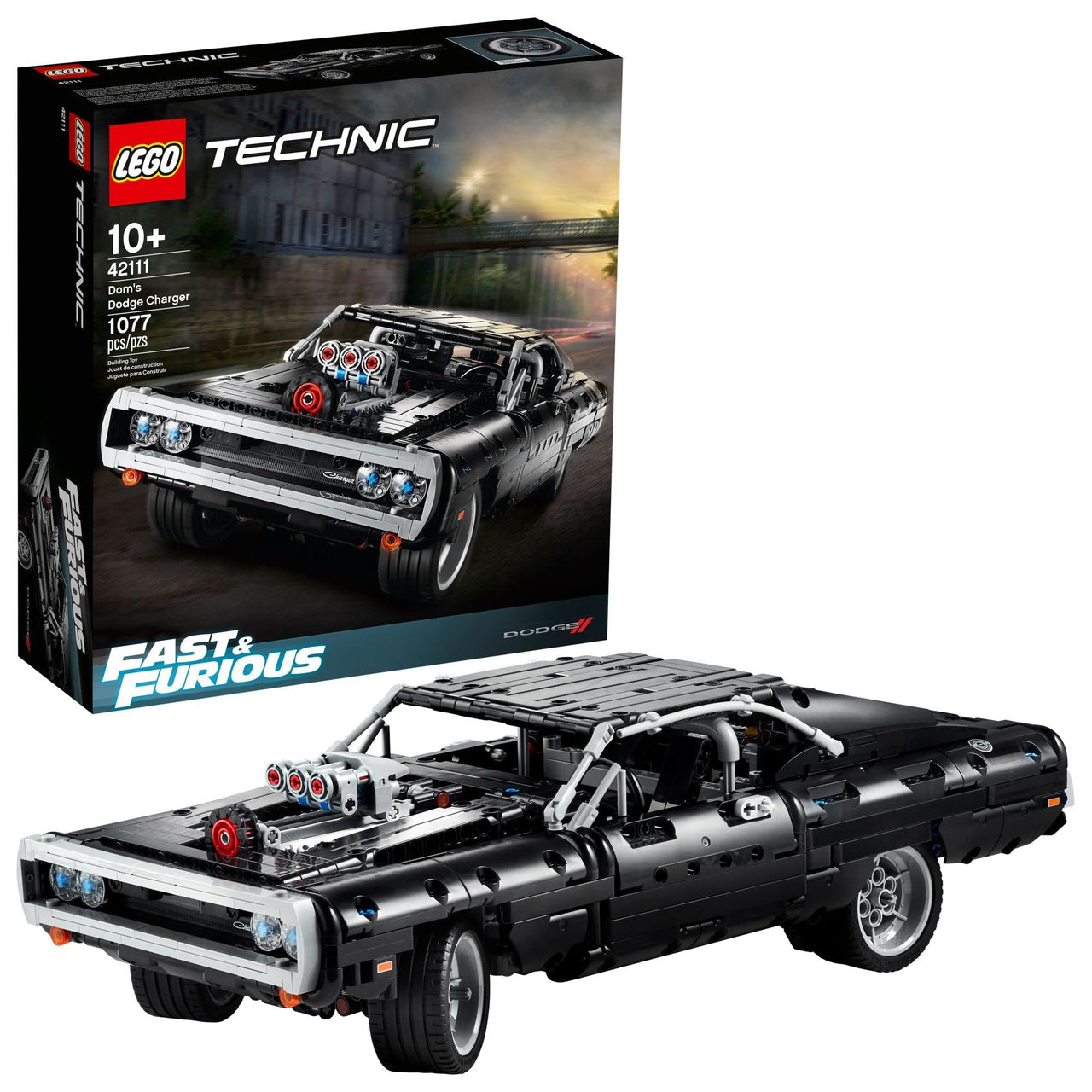 Lego Technic 42111 La Dodge Charger de Dom, Maquette Voiture de Course a Construire Fast and Furious, Idée Cadeau