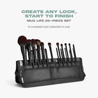 Thumbnail for Morphe MUA Life Makeup Brushes - 20 Piece Makeup Brush Set of Eye and Face Brushes - Made with Synthetic Bristles and Includes Carrying Case (20 Count)