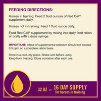 Thumbnail for Horse Health Red Cell, Liquid Vitamin-Iron-Mineral Supplement for Horses, Helps Fill Important Nutritional Gaps in Horse's Diet, 1 Qt., 32 Oz., 16-Day Supply