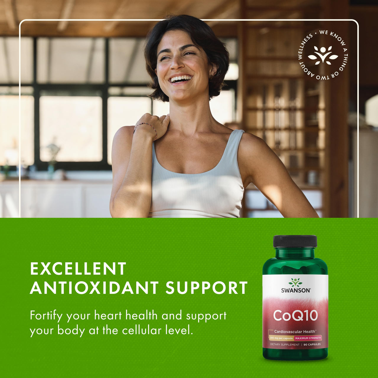 Swanson CoQ10 Cardiovascular Brain Energy and Heart Health Antioxidant Support Supplement 200 mg 90 Capsules