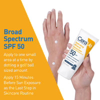 Thumbnail for CeraVe 100% Mineral Sunscreen SPF 50 with Zinc Oxide & Titanium Dioxide, Hyaluronic Acid & Ceramides, Oil Free & Non-Greasy, Hydrating Mineral Sunscreen For Body, 5 oz