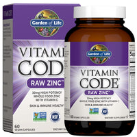 Thumbnail for Garden of Life Zinc Supplements 30mg High Potency Raw Zinc and Vitamin C Multimineral Supplement, Vitamin Code Vitamins Trace Minerals & Probiotics for Skin Health & Immune Support, 60 Vegan Capsules