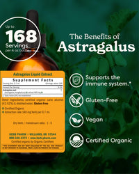 Thumbnail for Herb Pharm Certified Organic Astragalus Liquid Extract for Immune System Support - 4 Ounce