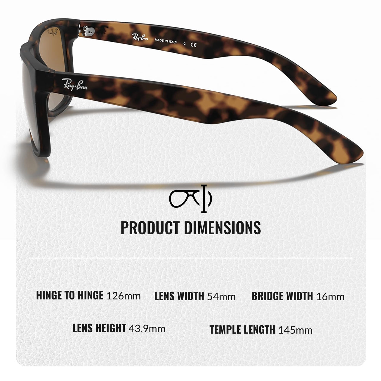 Ray-Ban RB4165 JUSTIN CLASSIC POLARIZED Square Shaped Sunglasses for Men & Women – Includes Official Rayban Eyewear Kit – Ideal Formal & Casual Wear Sunglasses – Brown/Grey Lens