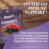 Thumbnail for Zand Immunity Elderberry Vitamin C Lozenges, Immune Support Soothing Throat Drops, Elderberry, Vitamin C, Echinacea Extract, No Cane Sugar or Corn Syrup, Gluten Free, Non-GMO (12 Bags, 18 Lozenges)