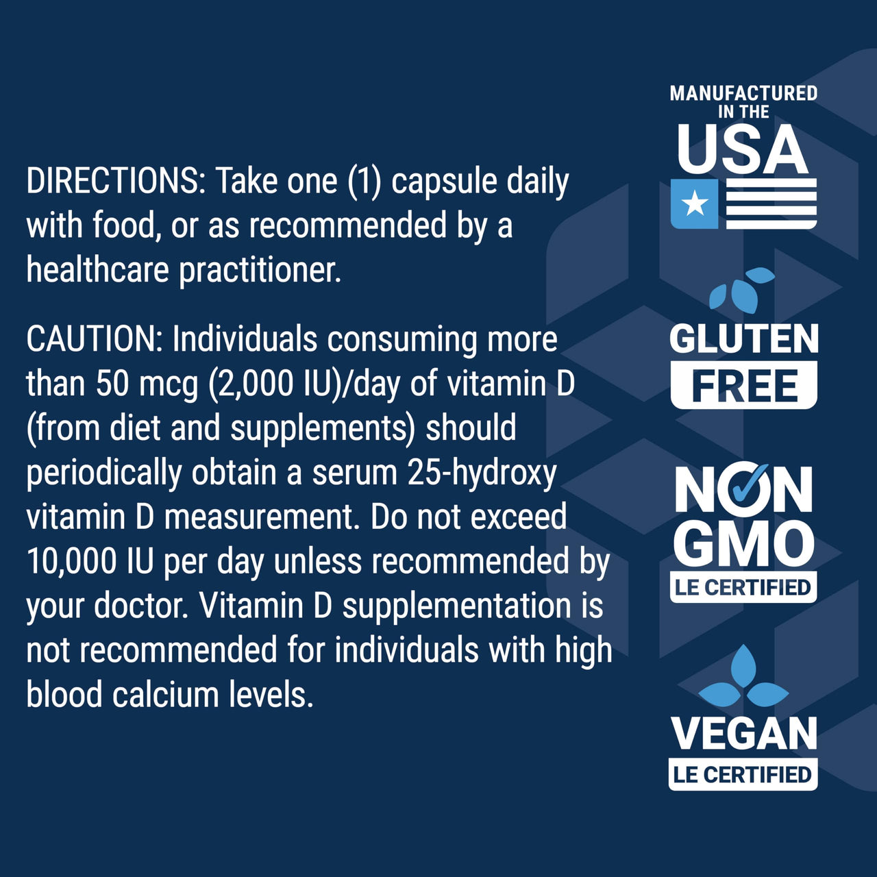 Life Extension Vegan Vitamin D3, 125 mcg (5000 IU), cholecalciferol from Algae, high-Potency Immune, Bone & Whole-Body Health, Gluten-Free, Non-GMO, 1 Daily, Vegan, 60 Vegan Capsules