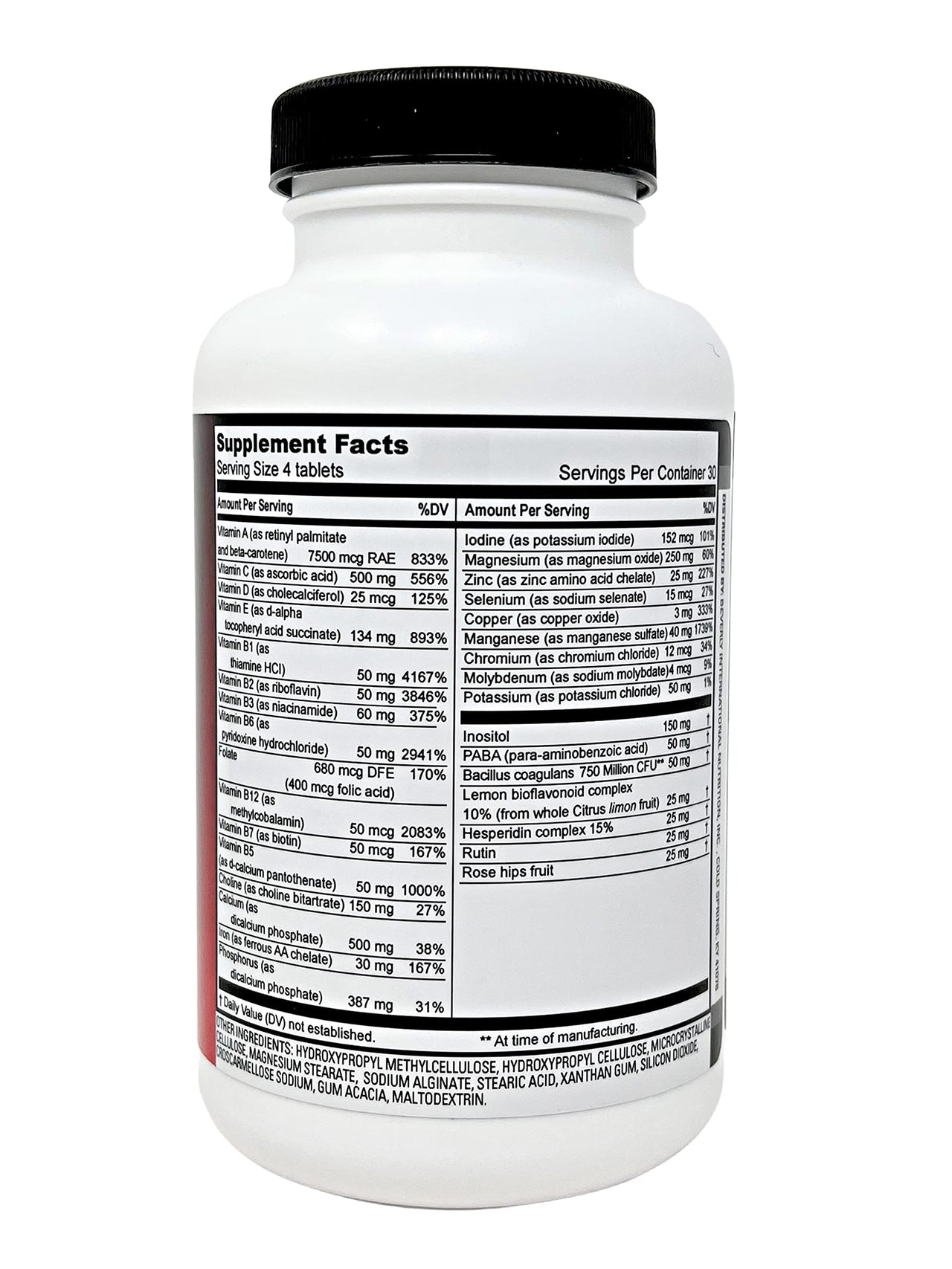 Beverly International Fit Tabs Daily Multi-Vitamin/Mineral with Iron Peptonate,120 Tablets. (30 Servings) Notice The Difference. Don’t Miss Out on The Healthy Benefits. Your Mind & Body is Priority.