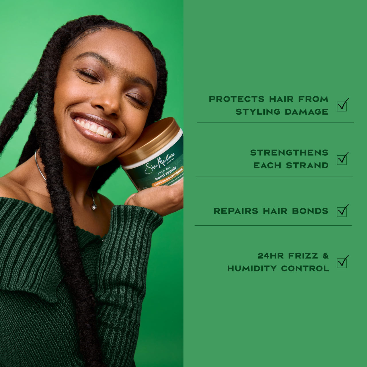 Shea Moisture Bond Repair Leave-In Conditioner Amla Oil Protects Against Damage And Strengthens Hair Bonds With Hydroplex Technology For Less Breakage With Restorative HydroPlex Infusion 11FlOz