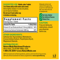 Thumbnail for Nature Made Calcium 600 mg with Vitamin D3, Dietary Supplement for Bone Support, Calcium Supplement for Bone Health, 60 Tablets