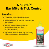 Thumbnail for Durvet 011-1165 No-Bite Flea & Tick Ear Mite Control, 4 oz