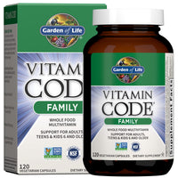 Thumbnail for Garden of Life Multivitamin for Women, Men & Kids Age 6 and up, Vitamin Code Family Multi - 120 Vegetarian Capsules, Whole Food Vitamins, Food Blend & Probiotics, Gluten Free Dietary Supplements