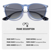 Thumbnail for Ray-Ban RB4171 Erika Classic Phantos Shape Sunglasses for Men and Women- Timeless Classic Sun Glasses with Modern Elegance - Premium UV Protection - Designer Men's and Women's Sunglasses