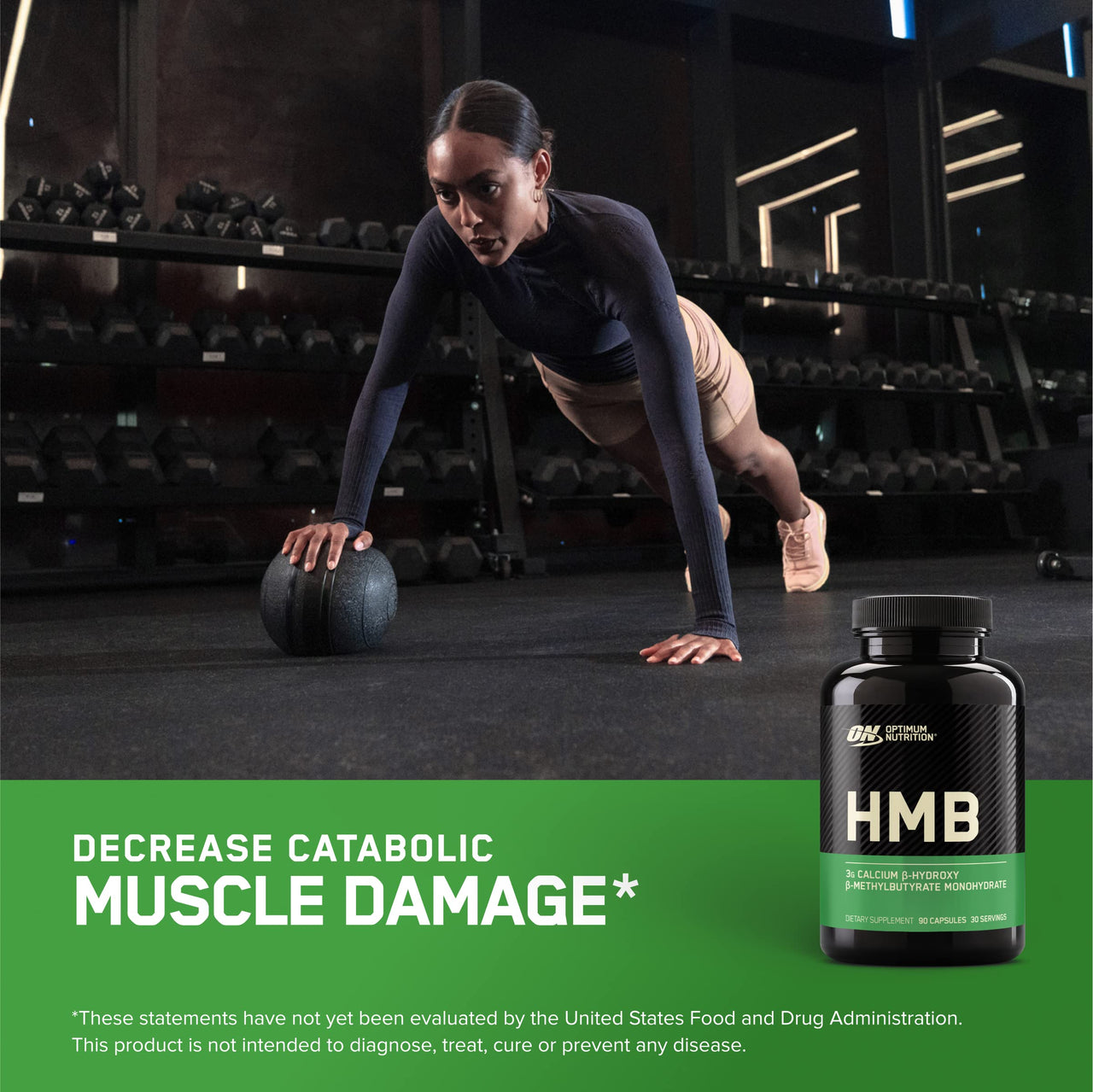 Optimum Nutrition HMB 1000 Caps, 1g of Calcium beta-Hydroxy beta-methylbutyrate per Capsule, 90 Capsules, 30 Servings