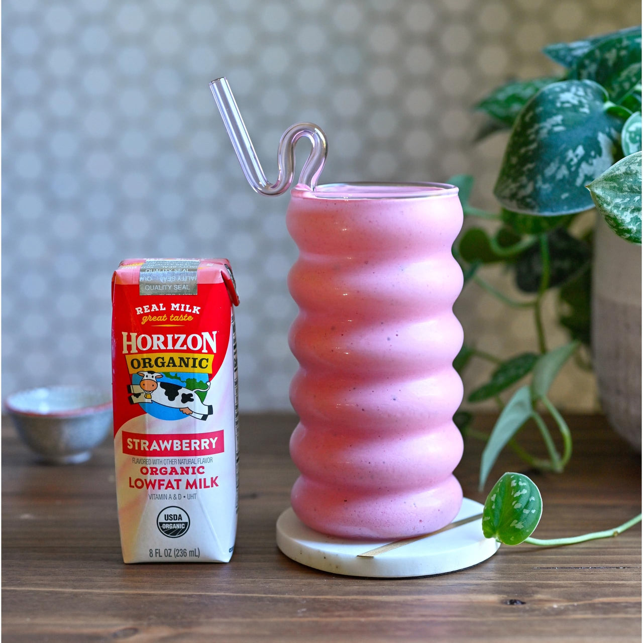 Horizon Organic Shelf Stable 1% Lowfat Strawberry Milk Boxes, 8 fl oz, 12 Count - 8g Protein per Serving, USDA Organic UHT from Pasture-Raised Cows, Ready to Drink for Lunchbox, Travel, or On-the-Go, No Refrigeration Needed