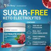 Thumbnail for Dr. Berg Zero Sugar Hydration Keto Electrolyte Powder - Enhanced w/ 1000 mg of Potassium & Real Pink Himalayan Salt (NOT Table Salt) - Pomegranate and Cherry Hydration Drink Supplement - 50 Servings