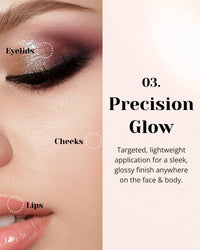 Thumbnail for Glint Liquid Gel Highlighter (Dewy Moon, 0.1oz + Glosser, 0.1oz) - Multi-Use Face & Body Gloss Set for Smooth Glow and Long-Lasting Healthy Radiance. Korean Makeup for Eyes, Cheeks, Nose & Lips