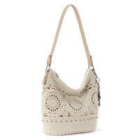 Thumbnail for The Sak Sequoia Large Hobo Bag - Premium Leather Women's Handbag for Everyday & Travel - Designer Purse With Shoulder Bag Strap, Zipper Closure and Pockets - Natural Medallion