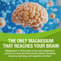 Thumbnail for Magtein - Magnesium L-Threonate Supplement, Memory, Focus, Sleep & Brain Health Formula for Men & Women, Cognitive Support for Adults, Clinically Researched - 60 Veg Capsules