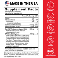 Thumbnail for Force Factor Test X180 Max Gummies, Testosterone Booster Supplement for Men, with KSM-66 Ashwagandha to Support T Levels, Strength & Vitality, Mixed Berry, 60 Gummies