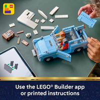Thumbnail for LEGO Harry Potter Enchanted Flying Ford Anglia Car Building Toy for Boys & Girls - Book Shelf & Bedroom Decor for Ages 14+ - W/Harry, Ron, & Hedwig Minifigures - Gift Idea for Birthdays - 76470
