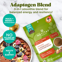 Thumbnail for Navitas Organics Superfood+ Adaptogen Blend for Stress Support (Maca + Reishi + Ashwagandha), 6.3oz Bag, 30 Servings — Organic, Non-GMO, Vegan, Gluten-Free, Keto & Paleo.