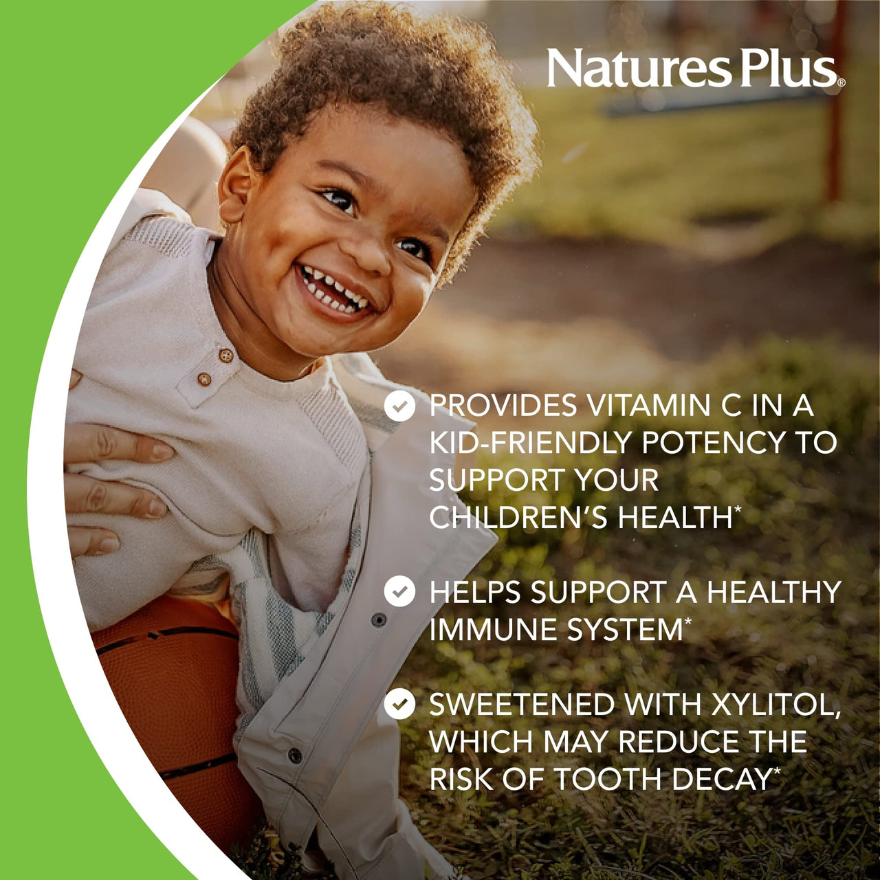 NaturesPlus Animal Parade Sugar-Free Children's Vitamin C, Natural Orange Juice Flavor - 90 Chewable Animal Shaped Tablets - Immune Support - Gluten Free - 45 Servings