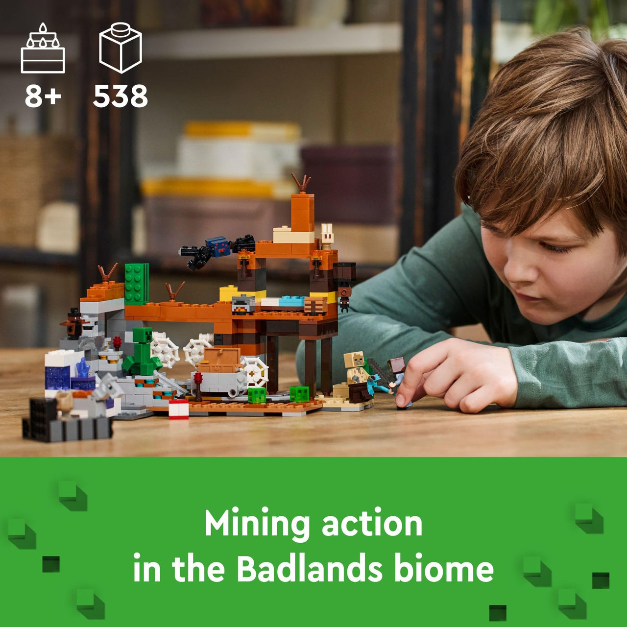 LEGO Minecraft The Badlands Mineshaft - Building Toys for Boys & Girls, Ages 8+ - Video Game Toy for Kids - W/Minecraft Minifigures - Gift for Birthdays - 21263