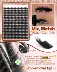 Thumbnail for Goddvenus Manga Lash Clusters With Spikes Wispy Cluster Eyelash Extensions Fluffy Anime Eyelashes Clusters Reusable Faux Mink Fairy Individual Lash Extension (D Curve 12-18mm 204 pieces)