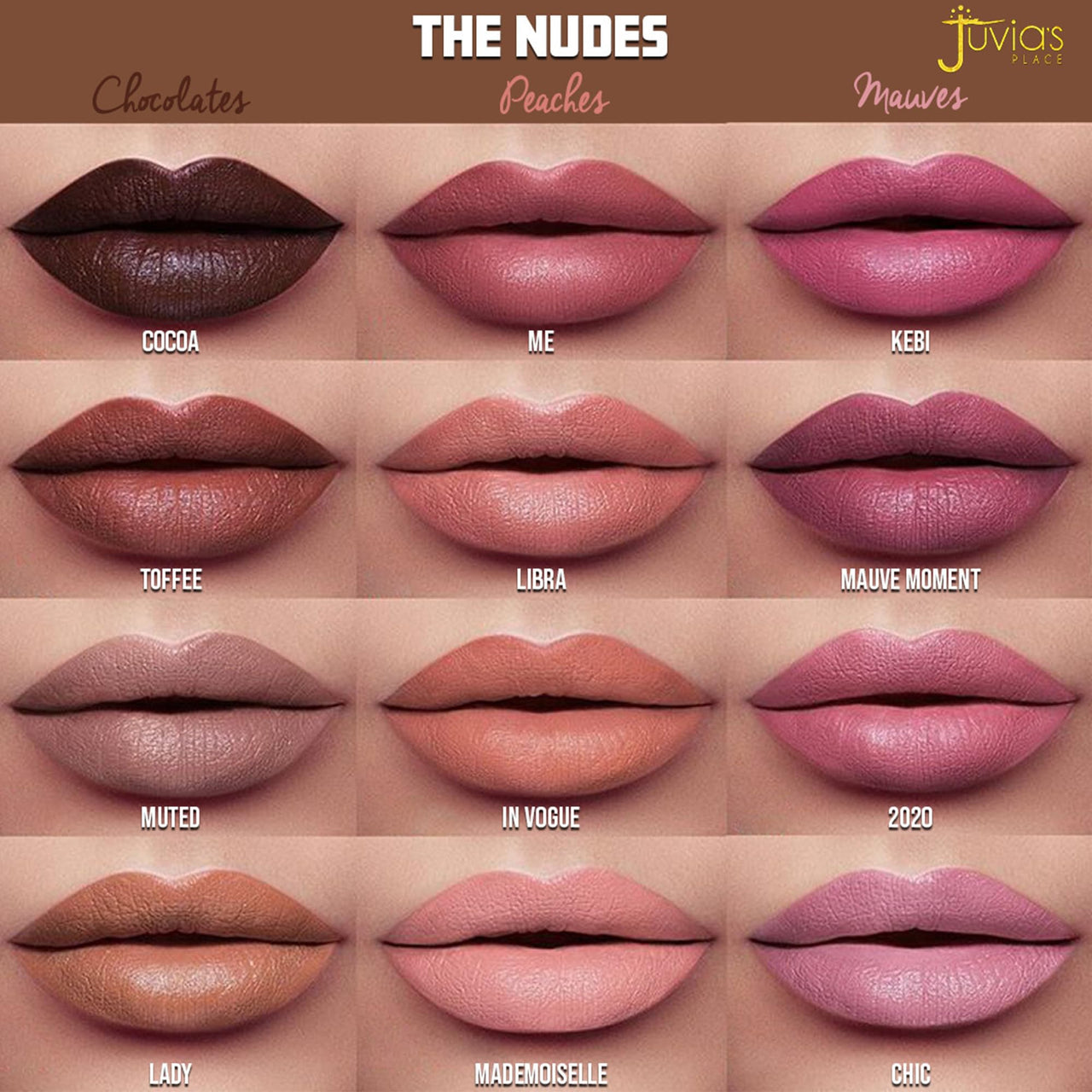 Juvia's Place The Nude Velvety Lipstick Libra - Nude Long-lasting Lipstick, Rich-Color Makeup, Creamy Matte Finish