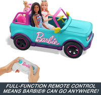 Thumbnail for Hot Wheels Barbie RC SUV & Stickers, Can Hold & Store 2 Barbie Dolls & Accessories, Kid-Applied Stickers for Customization