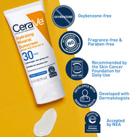 Thumbnail for CeraVe 100% Mineral Sunscreen SPF 30, Face sunscreen With Zinc Oxide & Titanium Dioxide, Hyaluronic Acid + Niacinamide + Ceramides, Oil Free, Travel Size 2.5 oz