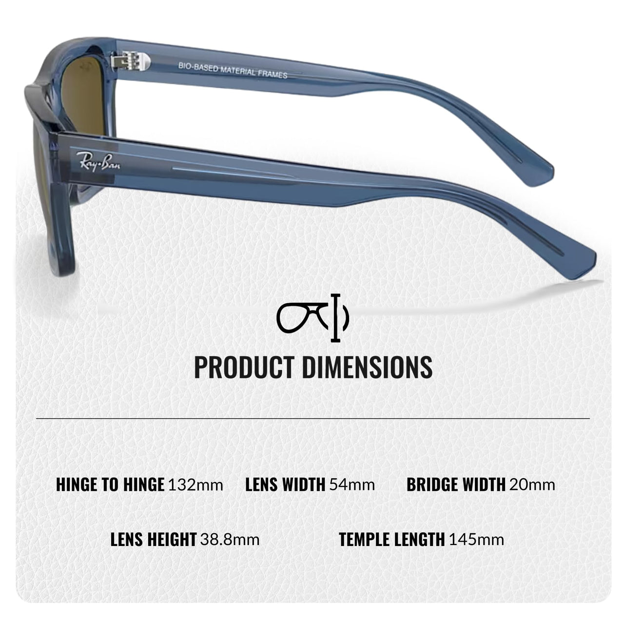 Ray-Ban RB4396 Warren Bio-Based Rectangle Shape Sunglasses for Men and Women- Timeless Classic Sun Glasses with Modern Elegance - Premium UV Protection - Designer Men's and Women's Sunglasses