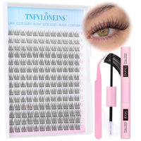 Thumbnail for Natural Lash Extension Kit 168Pcs Lash Clusters Kit Wispy Eyelash Extensions 9-12MM Individual Lashes Extensions with Bond and Seal Lash Glue and Eyelash Extension Tweezers DIY at Home by TNFVLONEINS