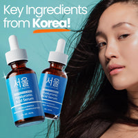 Thumbnail for SeoulCeuticals Korean Hyaluronic Acid Serum For Face - High Molecular Weight & Low Molecular Weight Hyaluronic Acid - Centella Serum + Propolis. 1oz