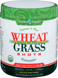 Thumbnail for Green Foods Wheat Grass Shots, 5.3 oz - Certified Organic, Kosher, Vegan, Non-GMO, Raw, Gluten-Free, Grown