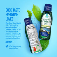 Thumbnail for Tropical Oasis - Icelandic Cod Liver Oil | Maximum Strength 1144mg of Liquid Wild-Caught Natural Omega-3 Fish Oil (Lemon Flavor, 90 Servings)