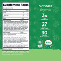 Thumbnail for Nutricost Organic Super Greens Powder (30 Servings) - Superfood Supplement Drink Mix (30 Servings, No Flavor Added)