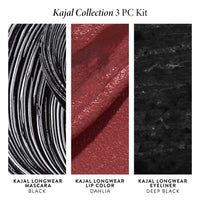 Thumbnail for LAURA GELLER NEW YORK The Kajal Collection 3pc Makeup Set (02 Black Mascara, Deep Black Eyeliner, Dahlia Lip Color)