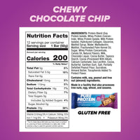 Thumbnail for Pure Protein Chewy Chocolate Chip Protein Bars – 20g Protein, 3g Sugar, 190 Calories (12 count) Low Sugar* High Protein Snack - Gluten Free - Perfect for a Healthy Snack
