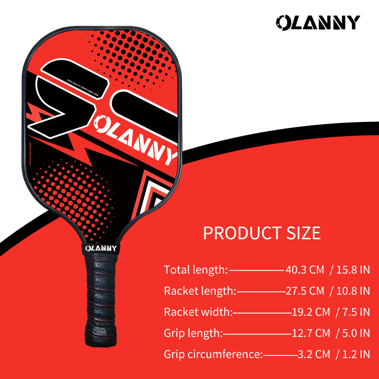 OLANNY Pickleball Paddles Set of 4 Pickleball Rackets Graphite Pickleball Set Polymer Honeycomb CoreLightweight Pickleball Set Includes 4 Pickleball Paddles + 4 Balls + 1 Pickleball Bag