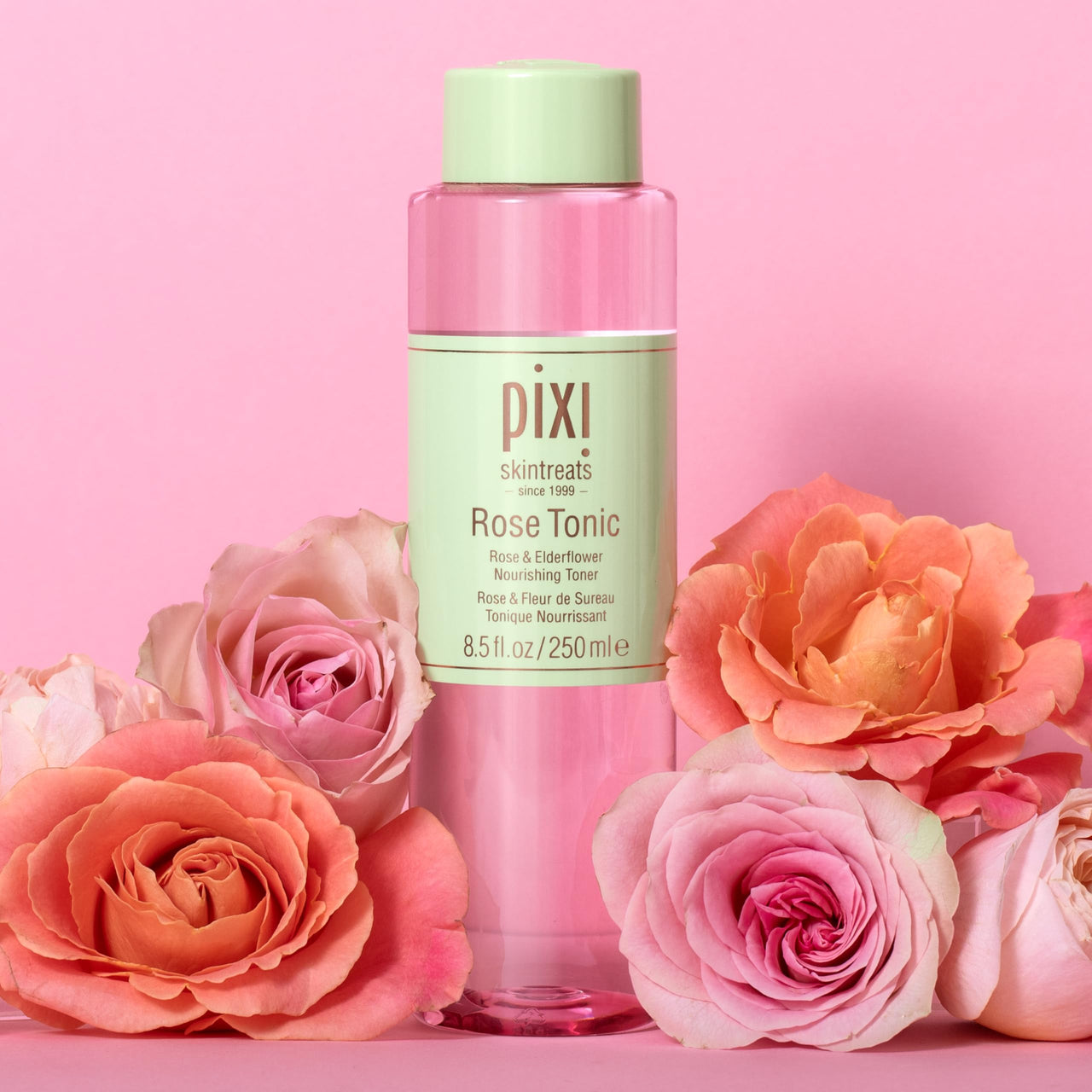 Pixi Rose Tonic Rose Hydrosol Toner Hydrates Skin, Minimize Redness, Rehydrates and Replenishes, 8.5 fl oz/250ml