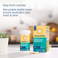 Thumbnail for Renew Life Men's Care Probiotic Capsules, Supports Mens Digestive, Colon, Immune and Respiratory Health, L. Rhamnosus GG, Dairy, Soy and gluten-free, 90 Billion CFU, 30 Count