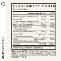 Thumbnail for Codeage Liquid B-Complex Supplement with 8 Forms of Vitamin B - Vitamin Thiamine B1, Riboflavin B2, B3, B5, B6, Biotin B7, Active Methylated B9 Folate & B12 - Raspberry Flavor - Non-GMO - 1 fl oz