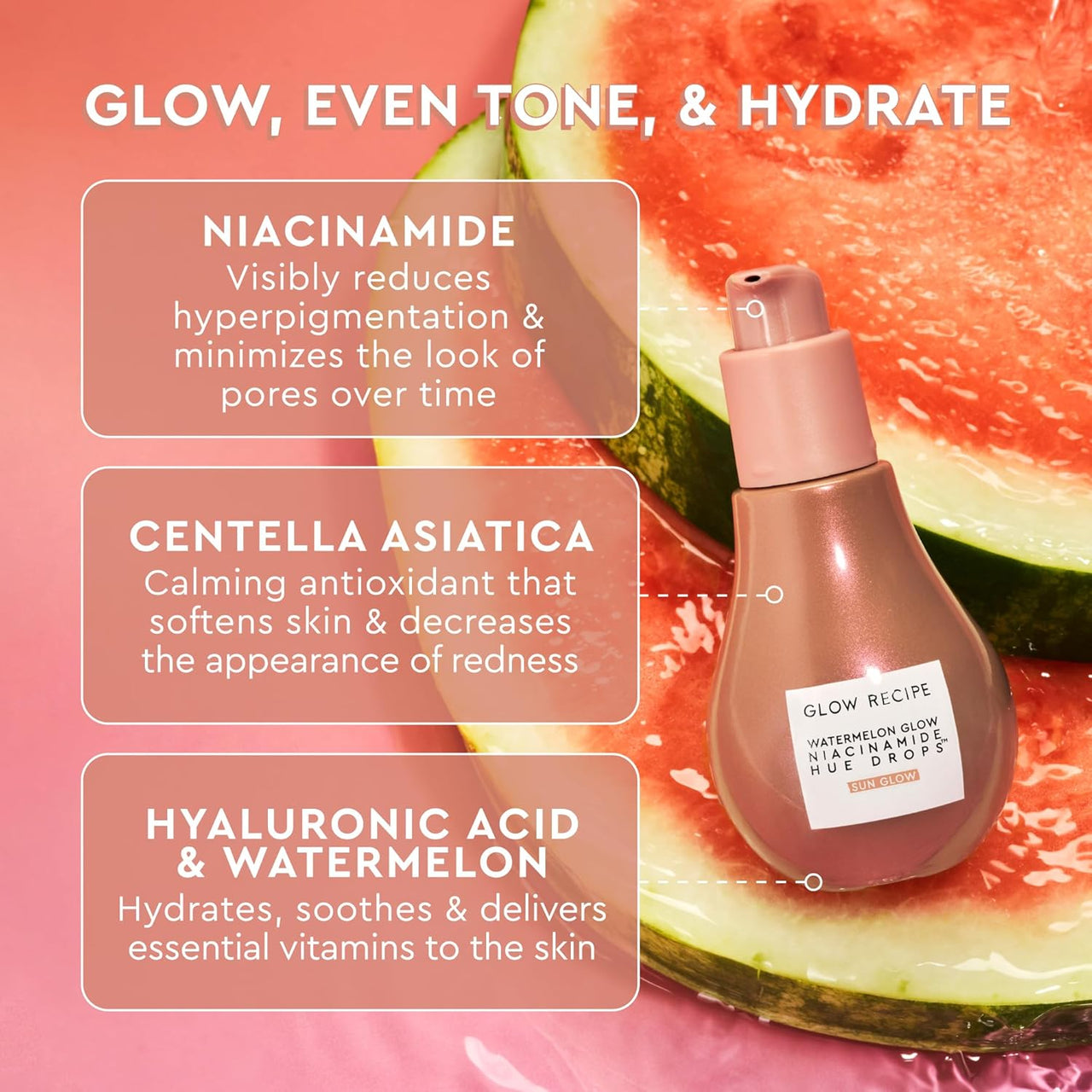 Glow Recipe Watermelon Hue Drops Face Serum- Sunglow