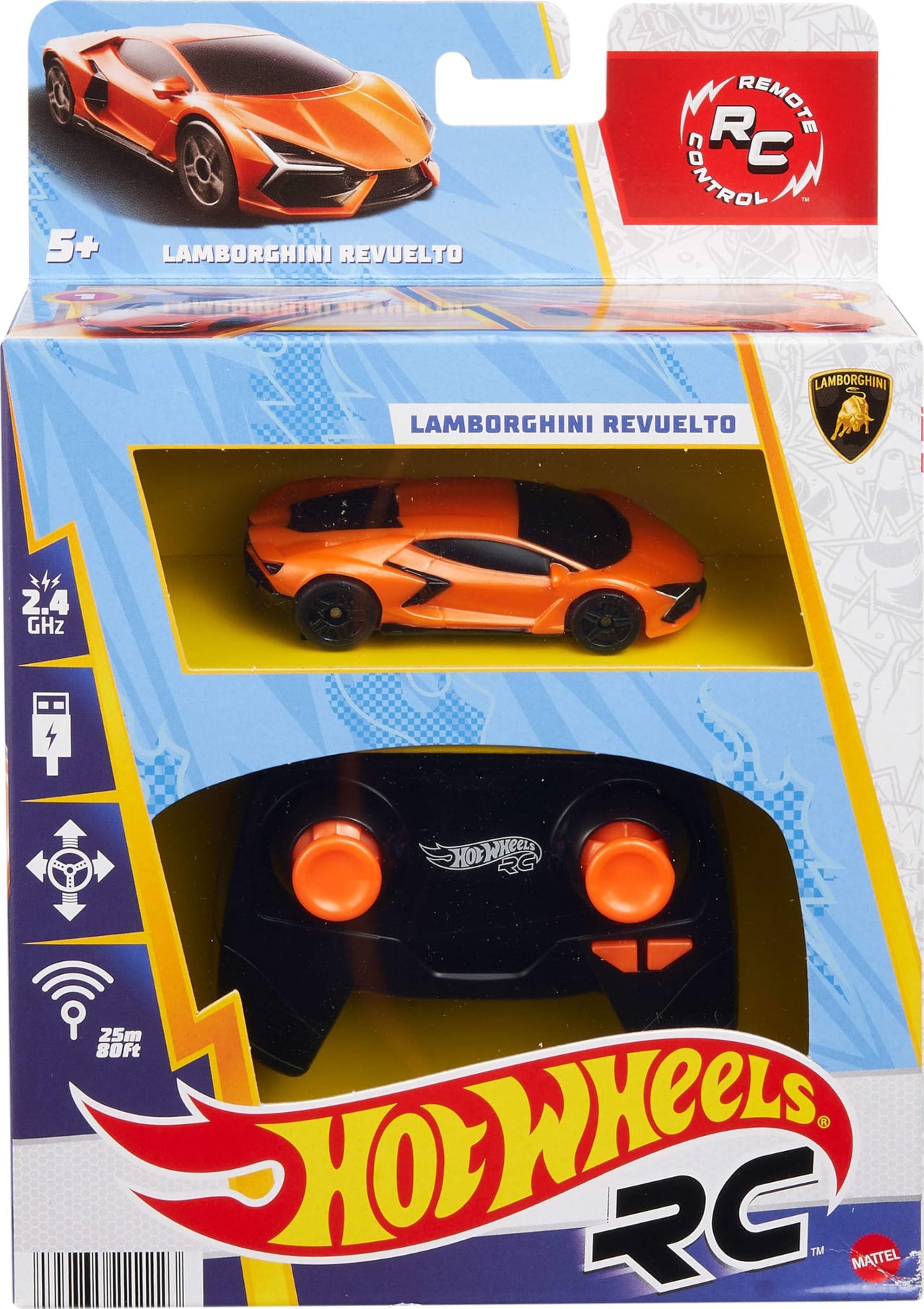 Hot Wheels RC 1:64 Scale Lamborghini Revuelto, Remote-Control Toy Car