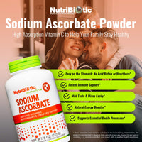 Thumbnail for NutriBiotic - Sodium Ascorbate Buffered Vitamin C Powder, 8 Oz | Vegan, Non Acidic & Easier on Digestion Than Ascorbic Acid | Essential Immune Support & Antioxidant Supplement | Gluten & GMO Free