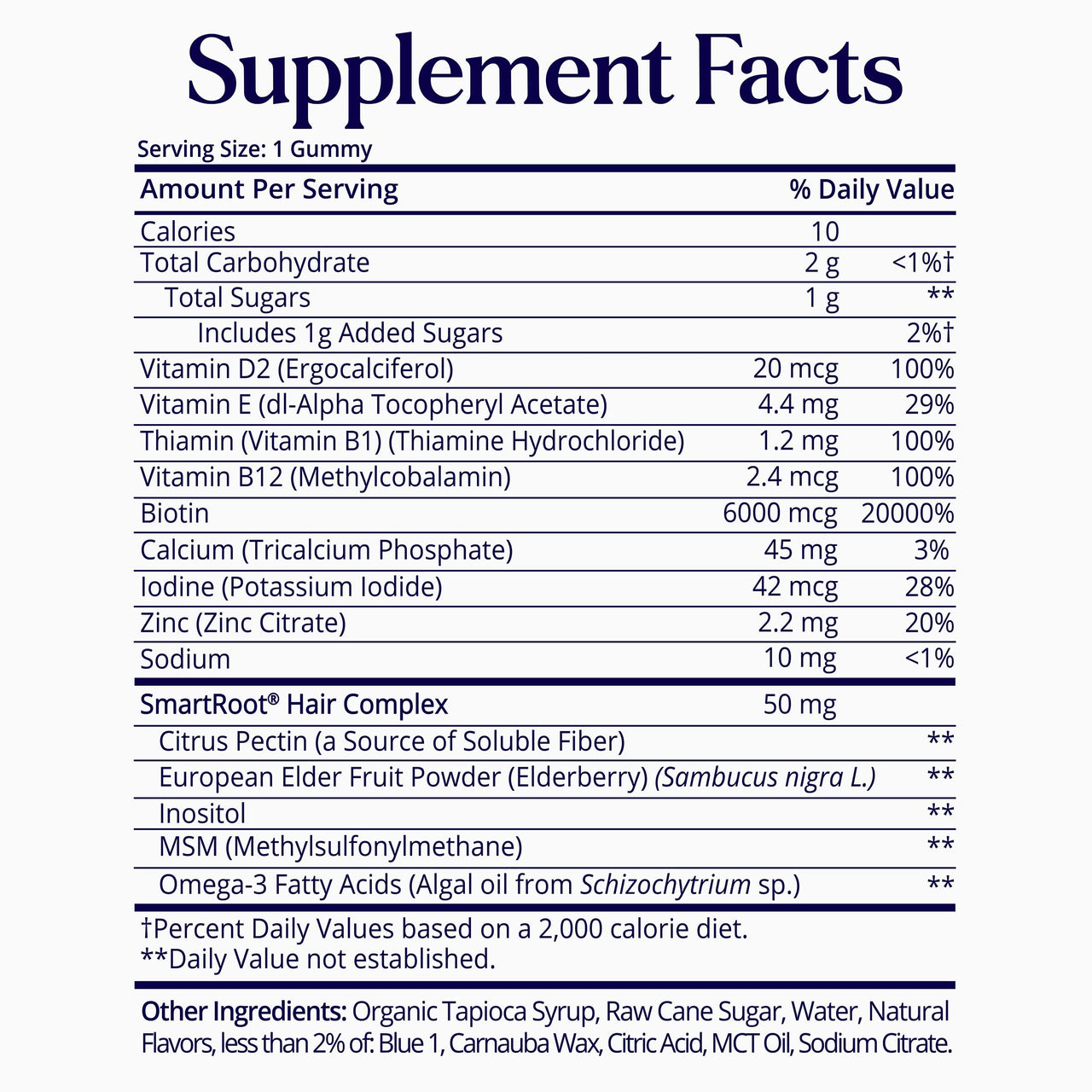 Sugarbear Hair Vitamin Gummy 2 Month Supply Extra Strength Biotin 6000mcg, Growth for Men & Women, Vegan Vitamin B12, MSM, Inositol, Omega 3, Elderberry, Certified Kosher, Halal, Cruelty-Free