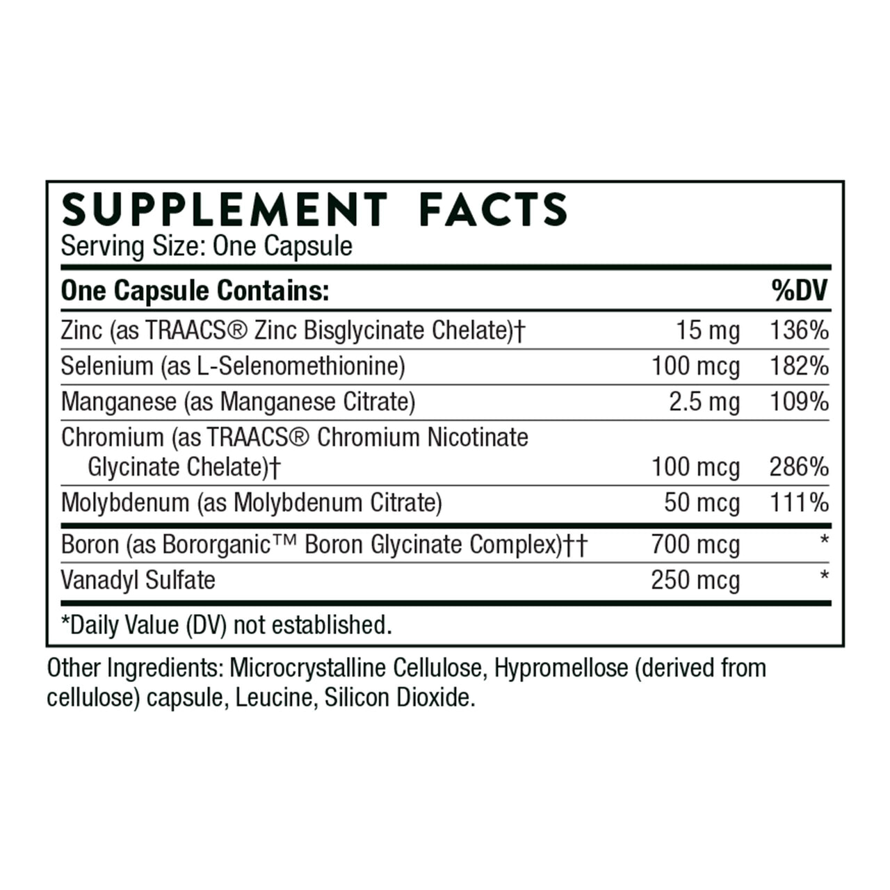 THORNE RESEARCH - Trace Minerals (Zn/Mn/Cr/Se/Mo/V) - 90's [Health and Beauty]