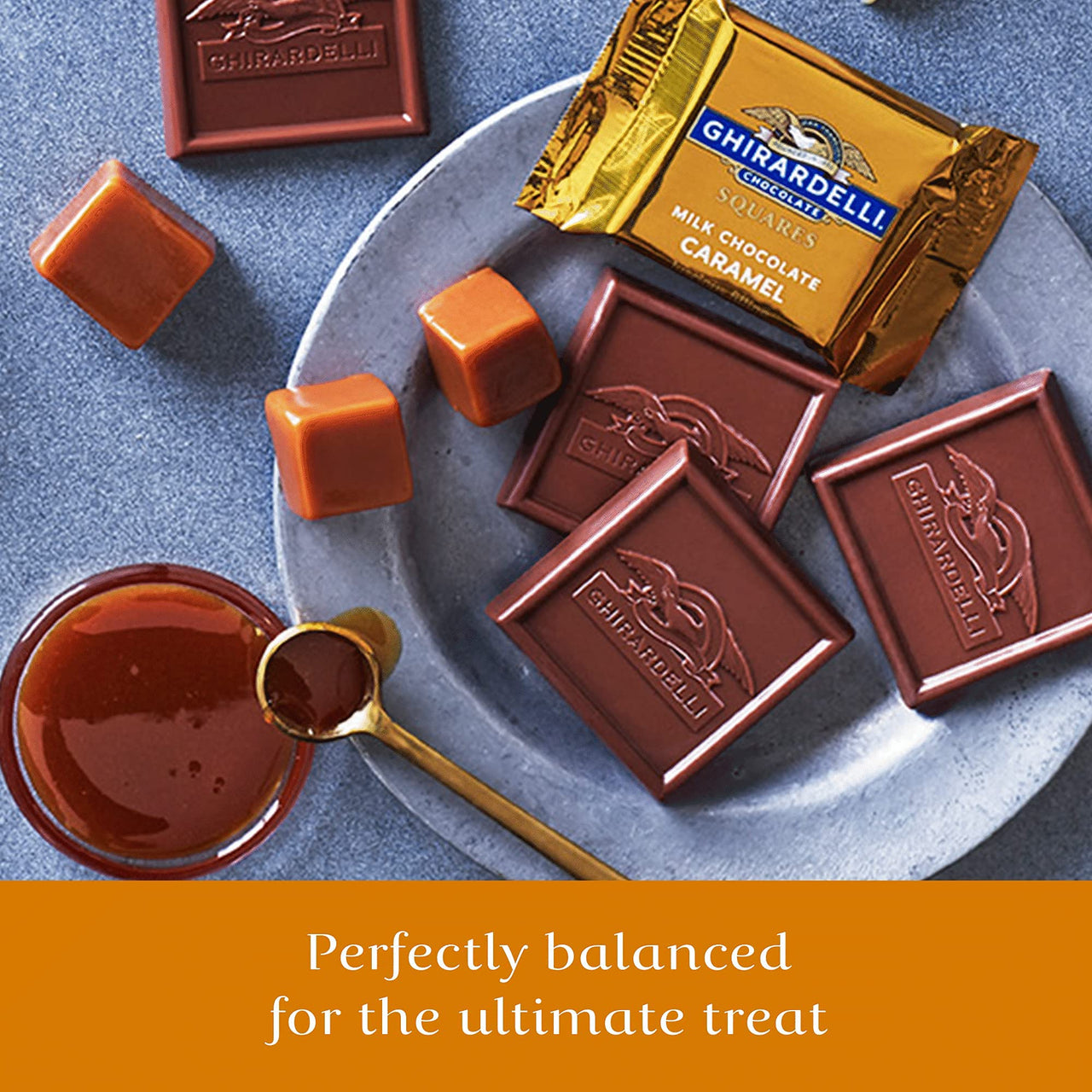 Ghirardelli Chocolate Squares, Milk Chocolate with Caramel Filling, Individually Wrapped, For Gifts And Special Occasions, Bulk Pack Of 2 Pounds