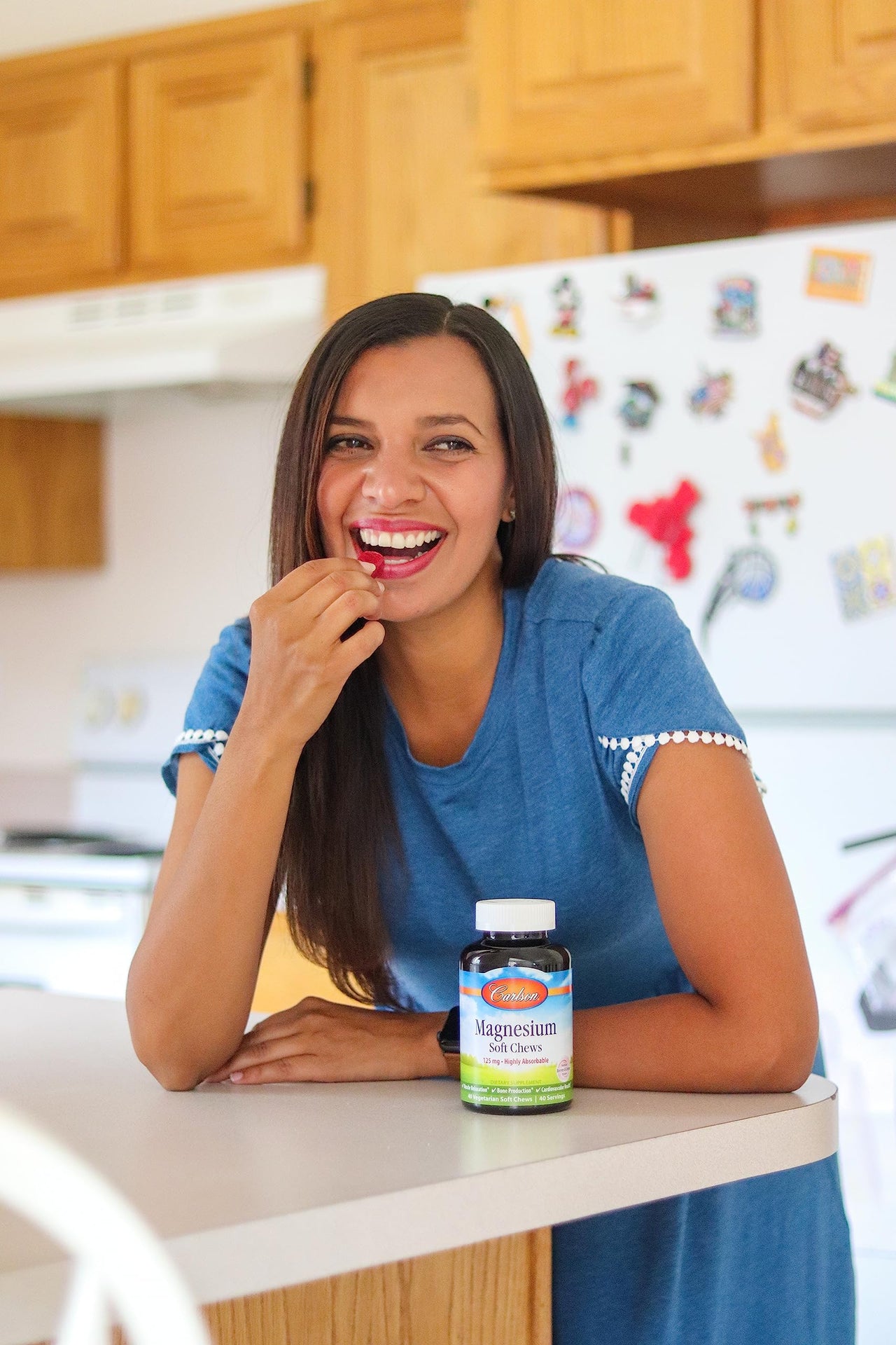 Carlson Magnesium Soft Chews 125 mg Highly Absorbable Muscle Relaxation & Overall Health - Berries & Creme Flavor - 40 Vegetarian Soft Chews